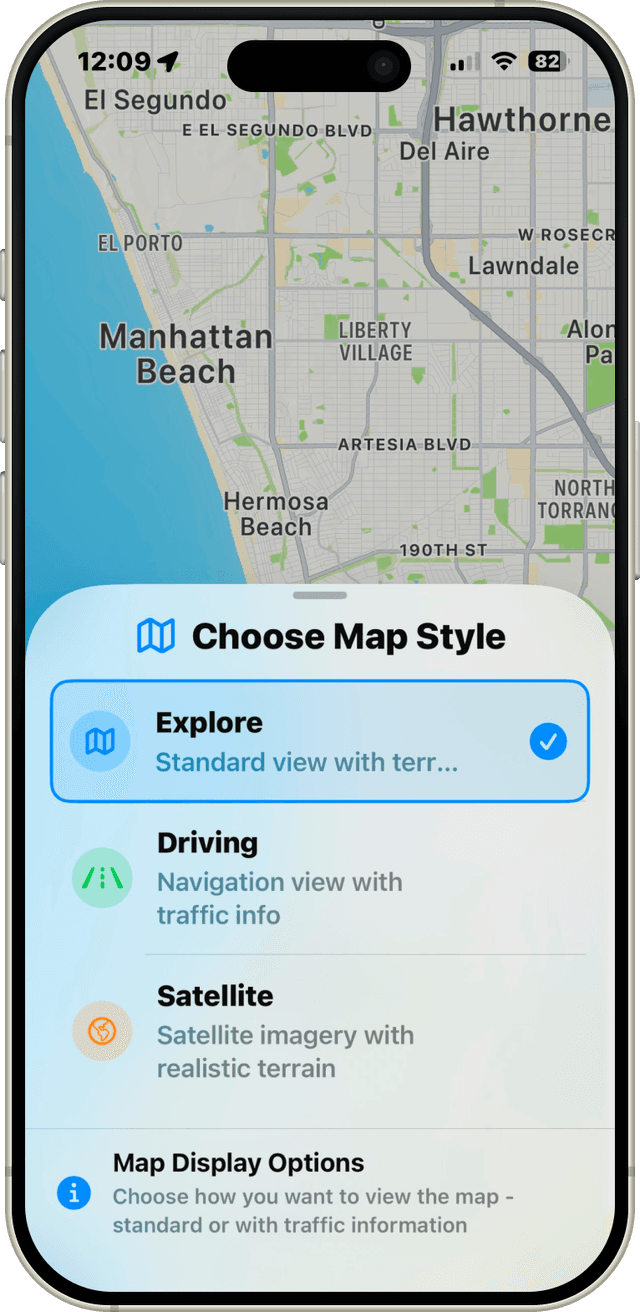 Playa Maps Map Styles Screen